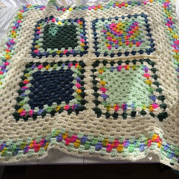 Handmade Granny Square Baby Tummy Time Blanket - Picture 7 of 11